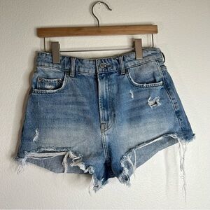 Zara Distressed Denim Shorts 6